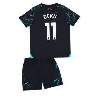 Koszulka piłkarska Manchester City Jeremy Doku #11 Strój Trzeci dla dzieci 2023-24 tanio Krótki Rękaw (+ Krótkie spodenki)